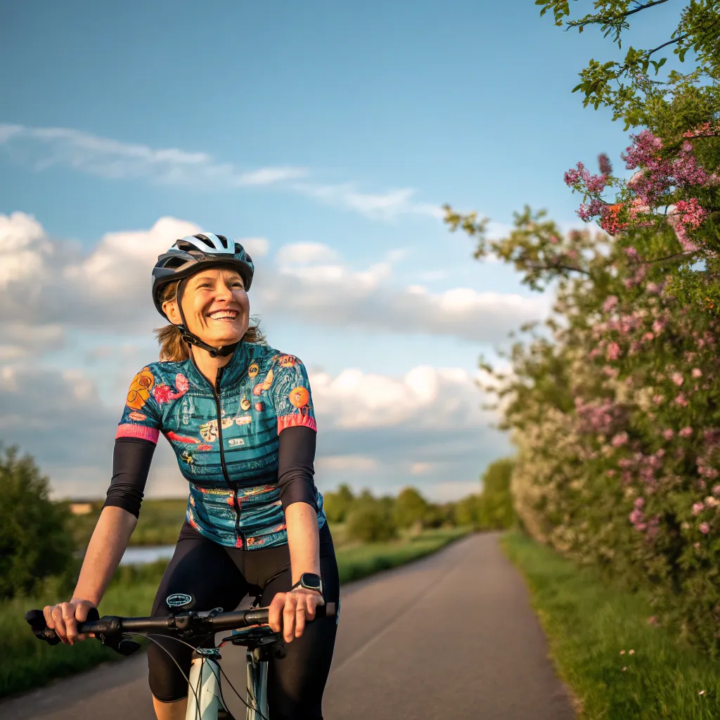 Jane Doe enjoying her bike ride